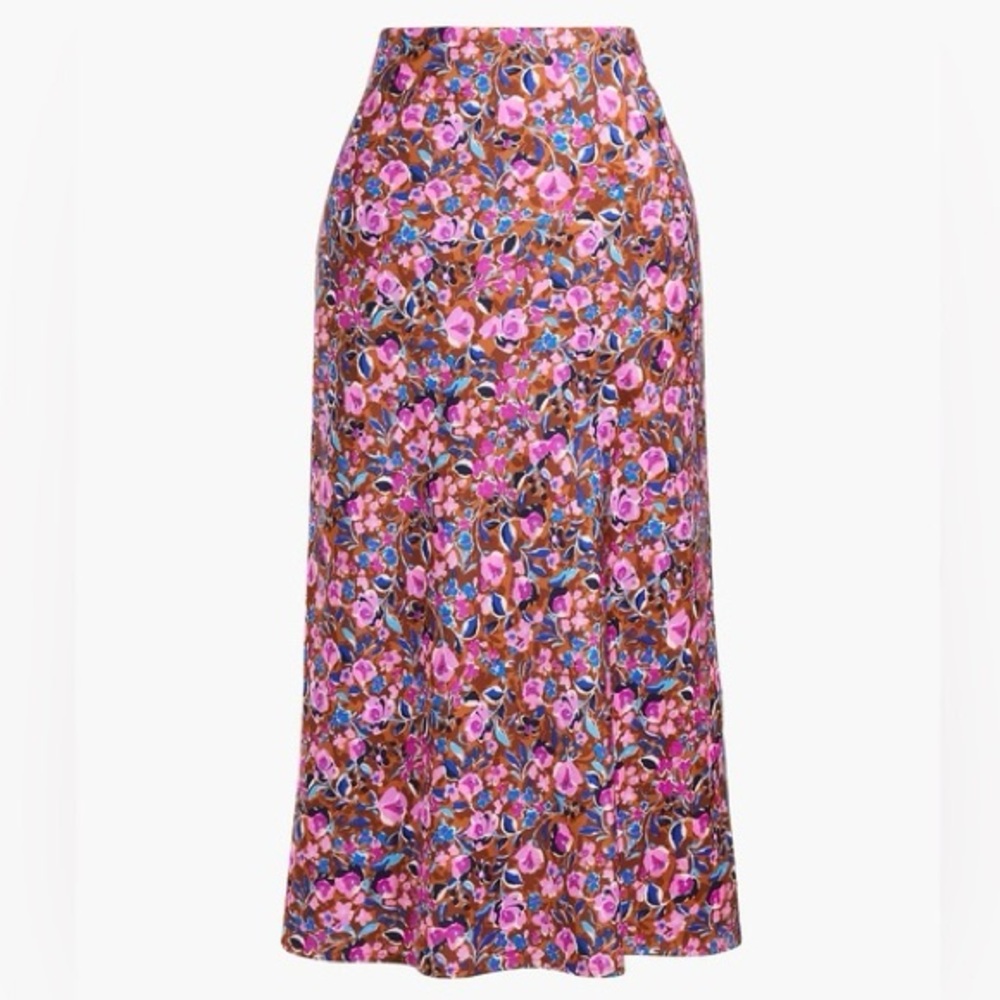 J.Crew Slip Skirt in Warm Chicory Pressed Dahlia NWT